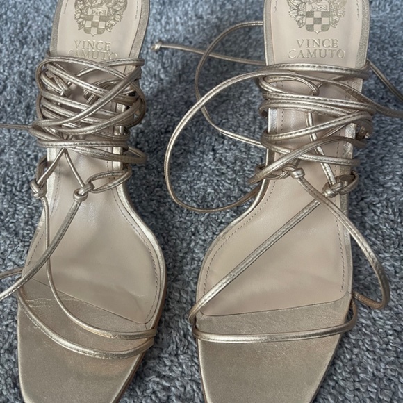 Vince Camuto Natola Gold Strap Up Sandal - Picture 3 of 5